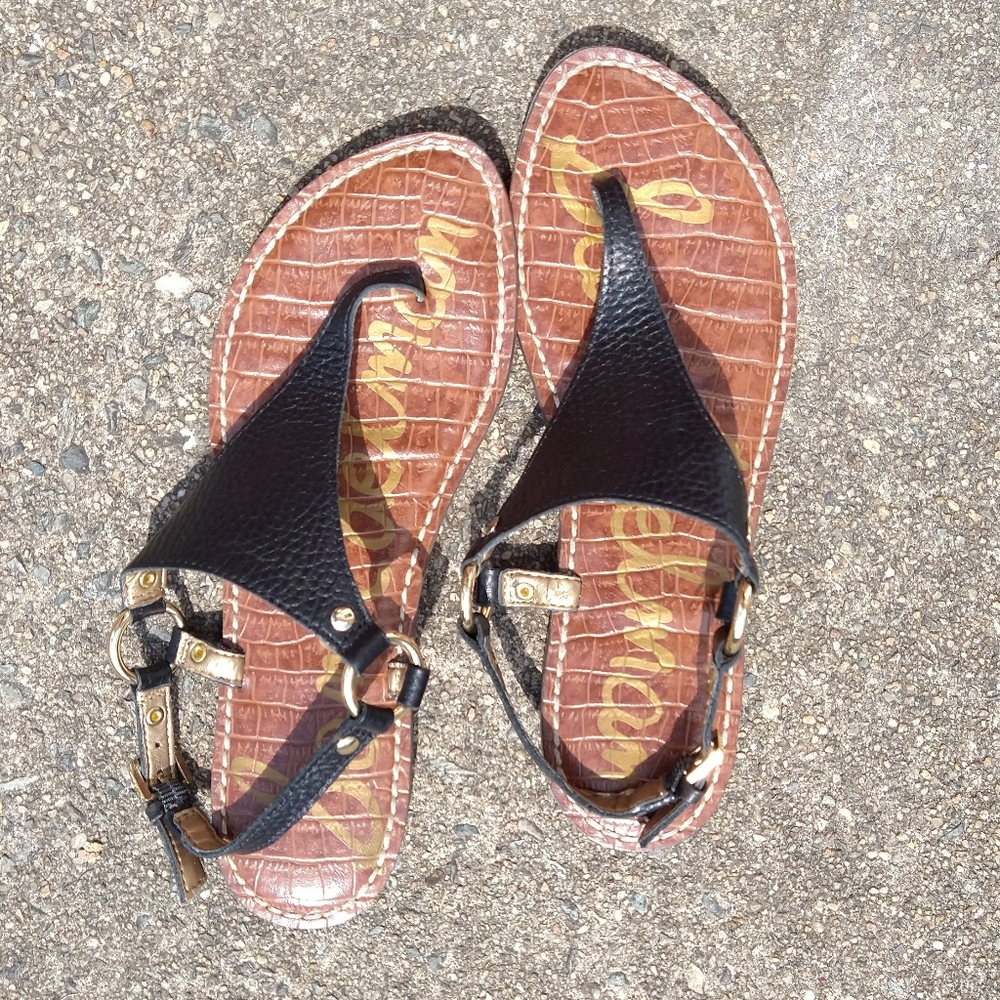 Sam Edelman Greta Black Thong Sandals Size 7